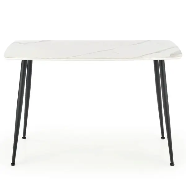 Stôl Marco 120x70 Sklo/Mdf/Oceľ – Biely/Čierna