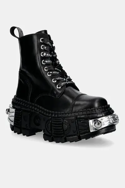 Kožené workery New Rock CRUST NEGRO,  TANK CASCO NEGRO POWER *