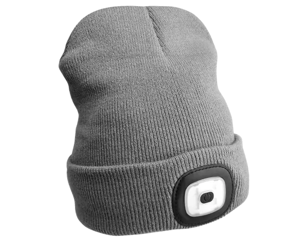 Čepice s čelovkou 45 lm, nabíjecí, USB, univerzální velikost, různé barvy - SIXTOL Barva: světle šedá