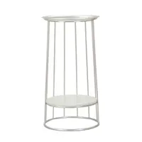 KONFERENČNÍ STOLEK, barvy stříbra, kov, kámen, 40/76/40 cm