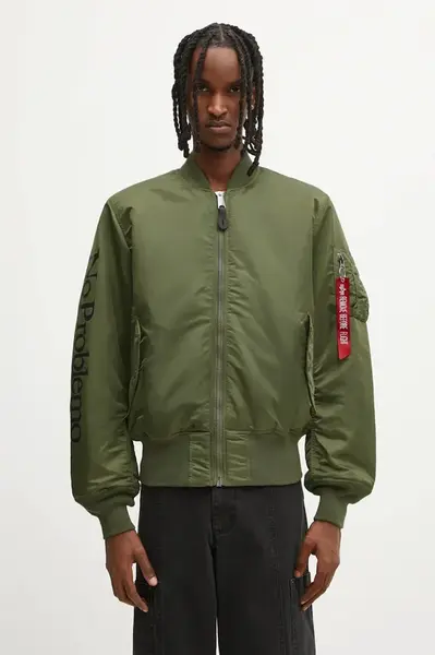 Oboustranná bomber bunda No Problemo x Alpha Industries No War MA-1