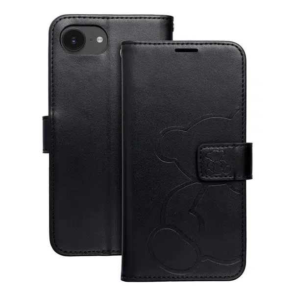 Flipové pouzdro MEZZO Book case pro Apple iPhone 16e, teddy bear black