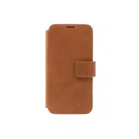 Kožené pouzdro typu kniha FIXED ProFit pro Apple iPhone 16e, hnědá