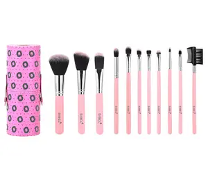 Sada kosmetických štětců v růžovém pouzdře Sibel - 11 ks (0010089) + dárek zdarma