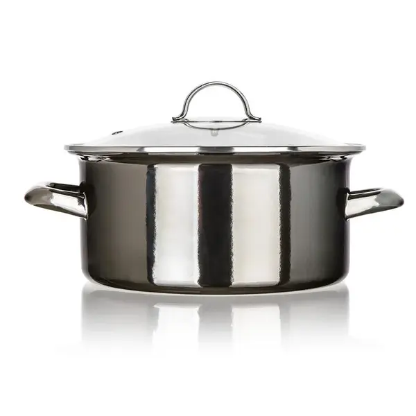 Smaltovaný hrnec s poklicí METALLIC Black 3,75 l