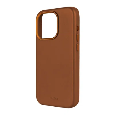 Kožený zadní kryt FIXED MagLeather s podporou MagSafe pro Apple iPhone 16 Pro, hnědá