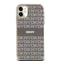 Zadní kryt DKNY PC/TPU Repeat Pattern Tonal Stripe Magsafe pro Apple iPhone 11, béžová