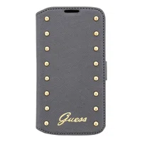 Pouzdro na mobil Samsung Galaxy S4 Guess Studded stříbrné