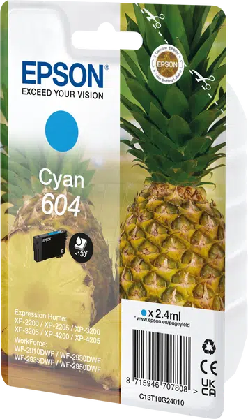 Epson 604 T10G240 C13T10G24010 azurová (cyan) originální cartridge