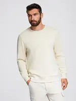 Ombre BASIC men's sweatshirt with round neckline - cream