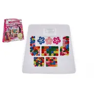 Korálky dřevěné barevné mix s provázkem 24x21x4cm