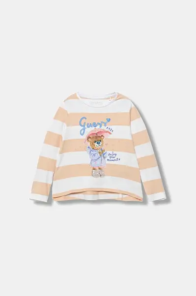 Dětské tričko s dlouhým rukávem Guess oranžová barva, K5BI11 K9NF4
