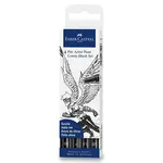 Popisovač Faber-Castell Pitt Artist Pen Comic - černé, 4 ks