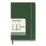 Diář Moleskine 2026 - tvrdé desky S, týdenní, tmavě zelený