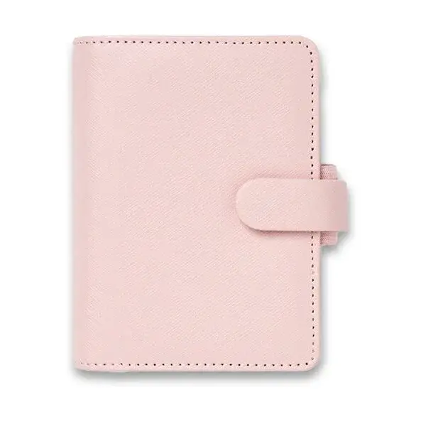Mini diár Filofax Saffiano A8 ružový