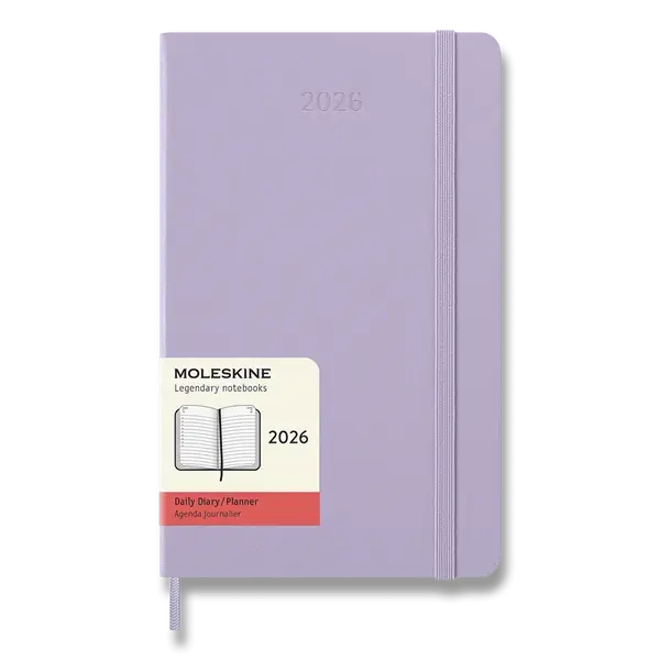 Diář Moleskine 2026 - tvrdé desky, L, denní, lila