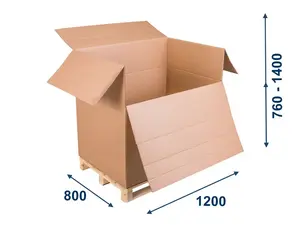 10 ks - Přepravní EUROBOX 1200x800x1100 5VVL variabilní výška