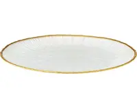 Dezertný tanier Dia 21 cm, biela/zlatá%