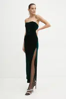 Velurové šaty Bardot EVERLASTING zelená barva, midi, 58082DB4