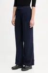 Kalhoty United Colors of Benetton dámské, tmavomodrá barva, široké, high waist, 4K3ADF09Z
