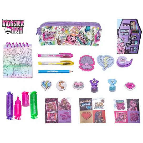 Monster High pouzdro s psacími potřebami a nálepkami