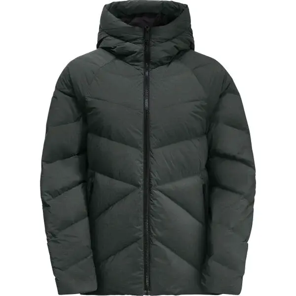 Jack Wolfskin MARIENPLATZ Dámská péřová bunda, tmavě zelená, velikost