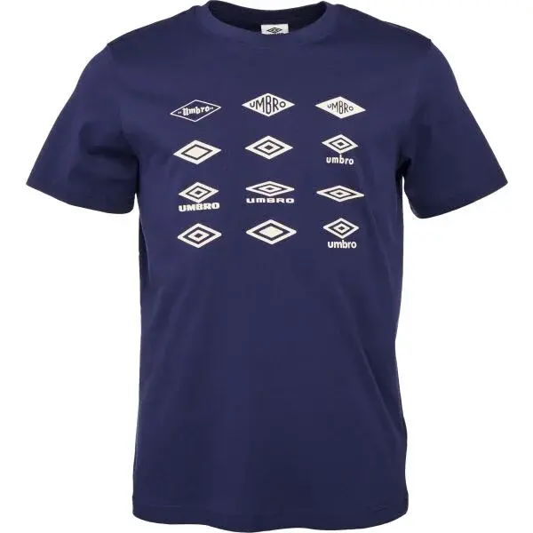 Umbro HISTORIC LOGOS GRAPHIC TEE Pánské triko, tmavě modrá, velikost