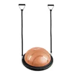 Balanční podložka inSPORTline Dome Edge s gumovými expandery 100 cm / 4,6 kg černá-mocha mousse