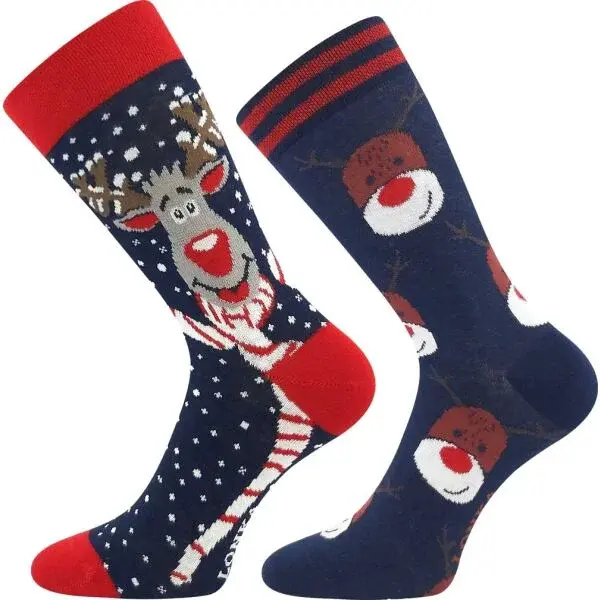 Lonka CHRISTMAS REINDEERS 2PK Ponožky, tmavě modrá, velikost 23-25