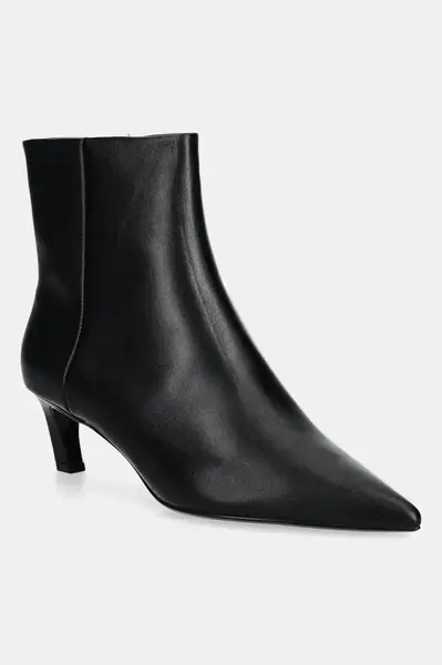 Kožené kotníkové boty Calvin Klein ESS KITTEN HEEL ANKLE BOOT