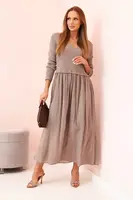 Kesi Włoski Šaty dlouhé na ramínka švestková