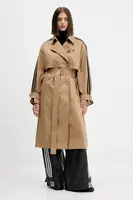 Trench kabát adidas Originals Tcoat Twill zelená barva, JW2663