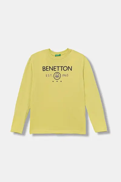 Dětské bavlněné tričko s dlouhým rukávem United Colors of Benetton