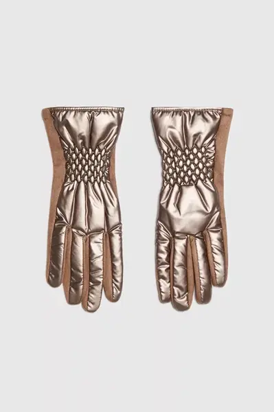 Marisse Brown Quilted Gloves