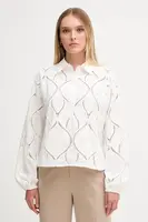 Bavlněná halenka Mos Mosh NOLIN dámská, bílá barva, hladká, 174010