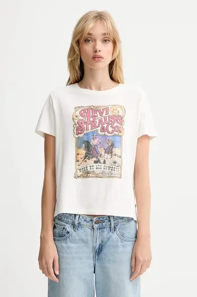 Bavlněné tričko Levi's dámské, bílá barva, A8804