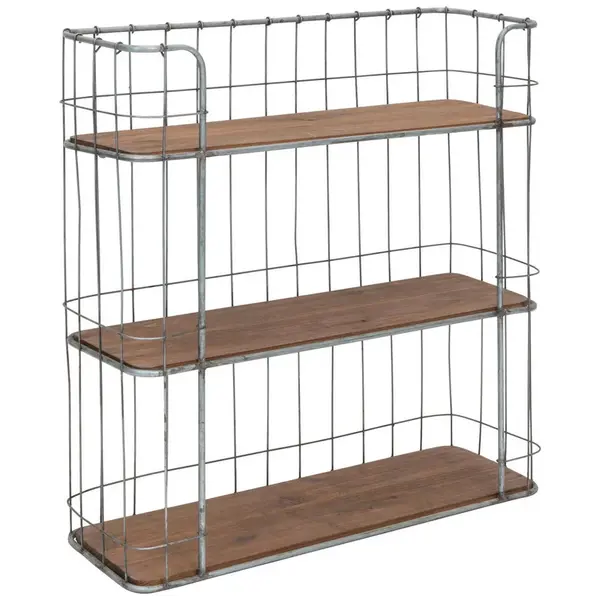 Livetastic NÁSTĚNNÝ REGÁL, jedle, přírodní barvy, barvy stříbra, 63/66/21 cm