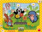Puzzle Krteček zahradník 12 dílků deskové tvary