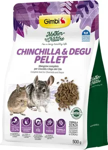 Gimbi Mother Nature Chinchilla & Degu Pellet - krmivo pro činčily a osmáky 500 g