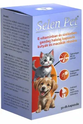 Selen Pet halolaj kapsuly s rybím olejom pre psov a mačky 50 ks kapsúl