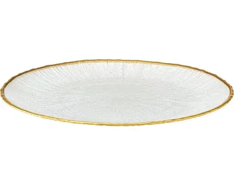 Dezertní talíř Dia 21 cm, bílá/zlatá