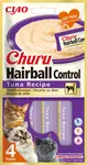 Inaba Cat Ciao Churu Hairball krémové krmivo pre mačky - tuniak 4 x 14 g