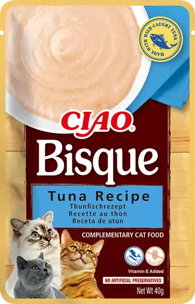 naba Cat Ciao Bisque smetanové pyré pro kočky - tuňák 40 g