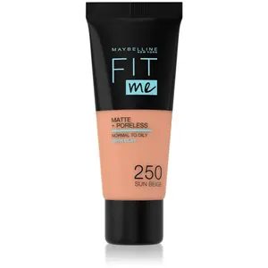 MAYBELLINE NEW YORK Fit Me! Matte+Poreless matující make-up pro normální a mastnou pleť odstín 250 Sun Beige 30 ml