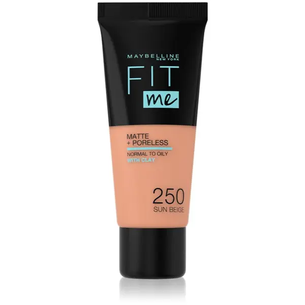 MAYBELLINE NEW YORK Fit Me! Matte+Poreless matující make-up pro normální a mastnou pleť odstín 250 Sun Beige 30 ml