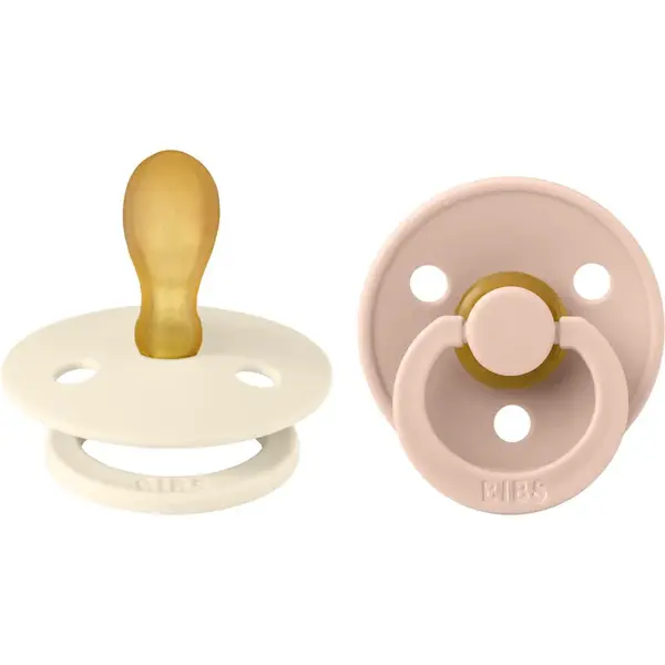 BIBS Colour Size 1: Symmetrical 0-6 months dudlík Ivory / Blush 2 ks