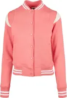Dámská insetová bunda College Sweat Jacket světle růžová/bílá písková