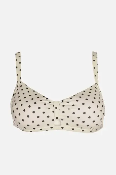 Trendyol White Polka Dot Bikini Top