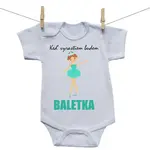 Boodyy Body s krátkym rukávom Keď vyrastiem budem baletka 98 (2-3 roky)
