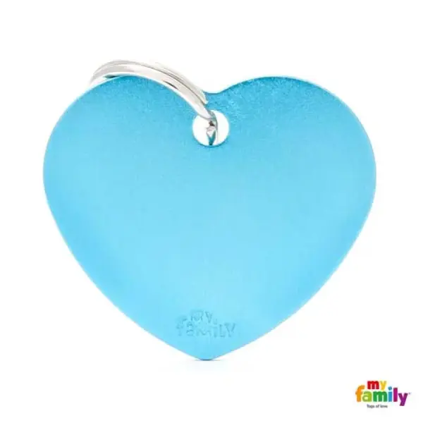 MF BIG HEART ALUMINUM LIGHT BLUE 3,1x3,76 cm gravírovateľný prívesok